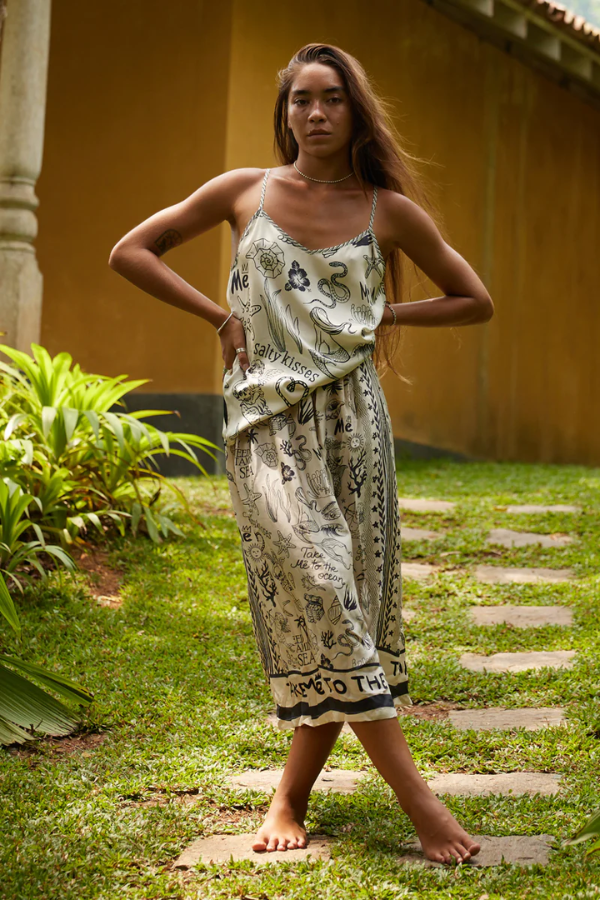 Elizabeth Printed Midi Skirt - Mermaid