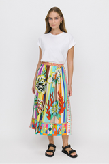 Vanessa Printed Midi Skirt - Flowers