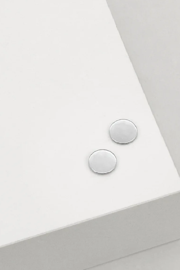 Disc Stud Earrings - Sterling Silver