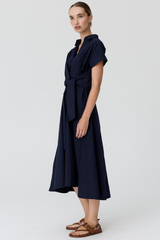 Elina Wrap Shirt Dress - Ink