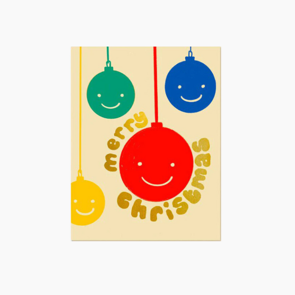 Card - Smiling Baubles