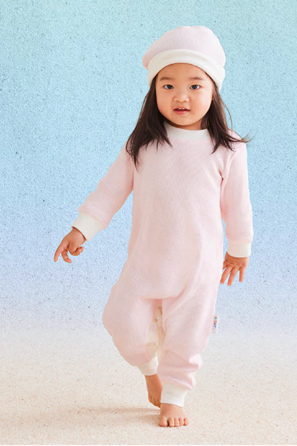 Organic Long Sleeve Jumpsuit - Whisper Pink