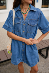 Relaxed Denim Dress - Fresh Indigo