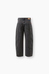 Darted Barrel Jean - Washed Black