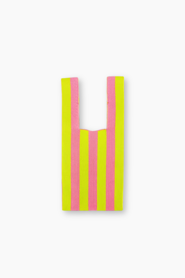 Knitted Bag - Yellow & Pink