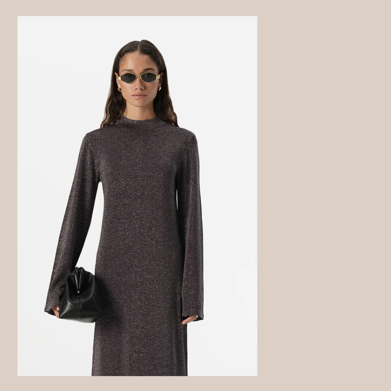 Thelma Knit Dress - Midnight Lurex