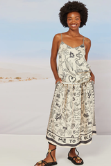 Elizabeth Printed Midi Skirt - Mermaid