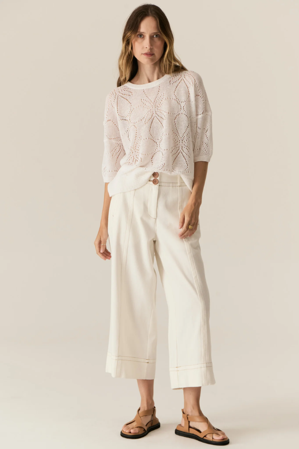 Carsen Crop Pant - Ecru