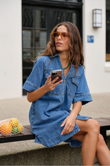Relaxed Denim Dress - Fresh Indigo