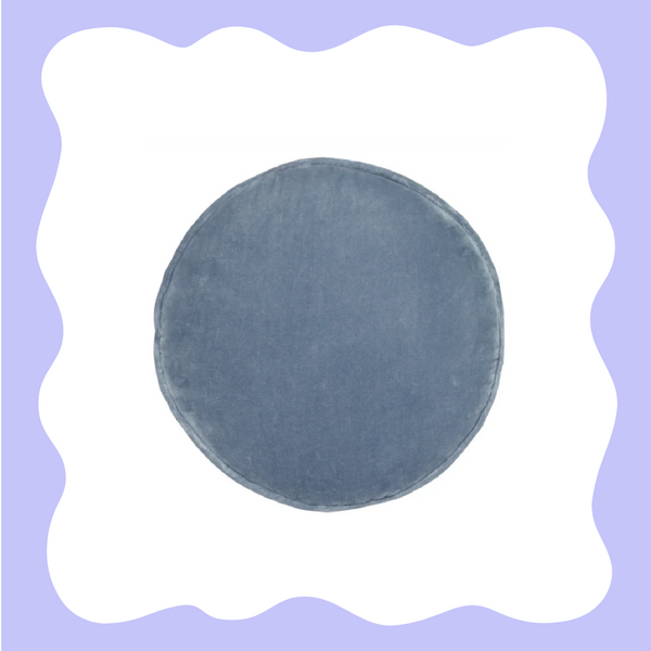 CASTLE Penny Round Cushion - Dusty Blue