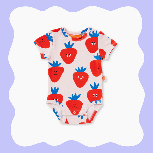 Short Sleeve Body Suit - Berry Cosy