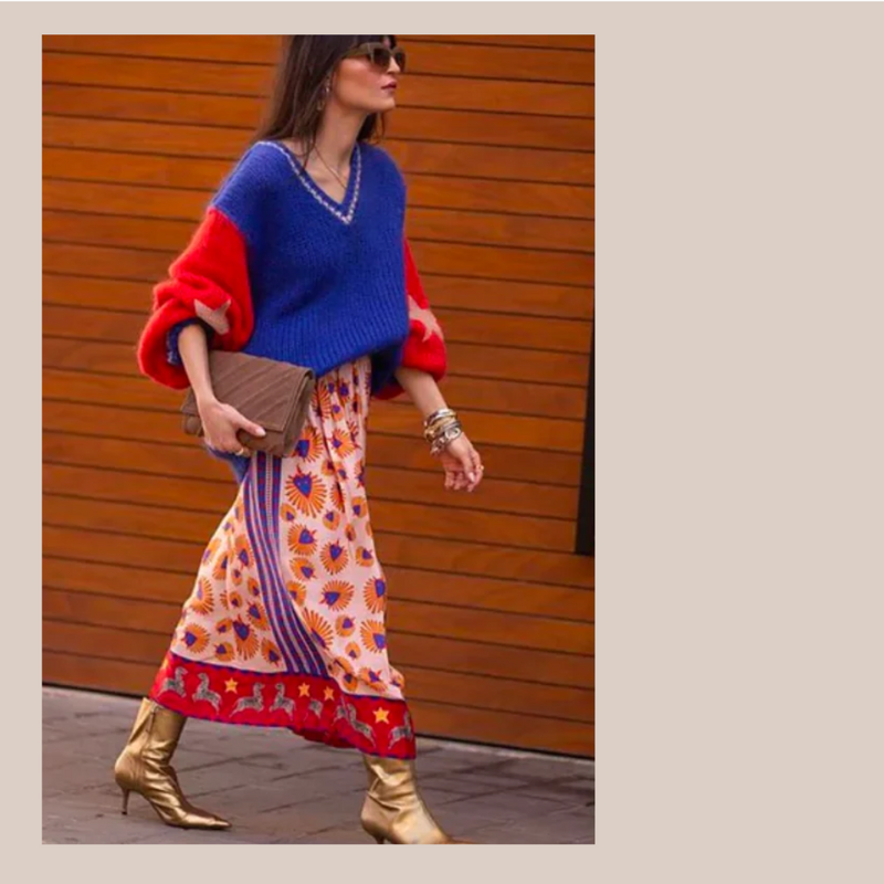 Joy Printed Midi Skirt - Heart