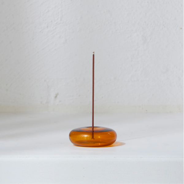 Glass Incense Holder - Amber