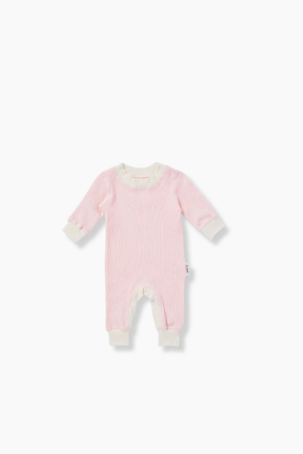 Organic Long Sleeve Jumpsuit - Whisper Pink