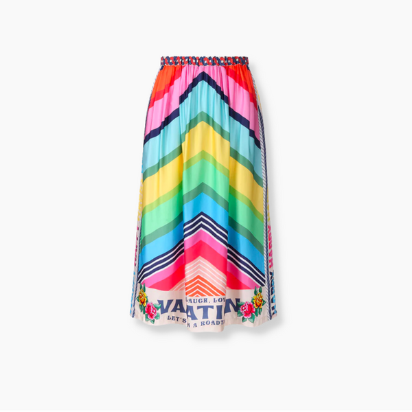 Alexa Printed Midi Skirt - Vacation