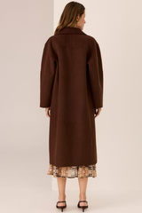 Cohen Long Wool Coat - Walnut