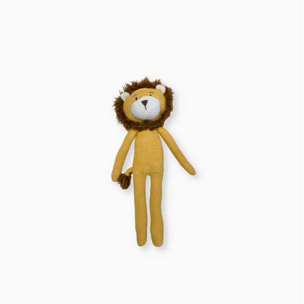 Small Eco Knitted Rattle Toy - Lion