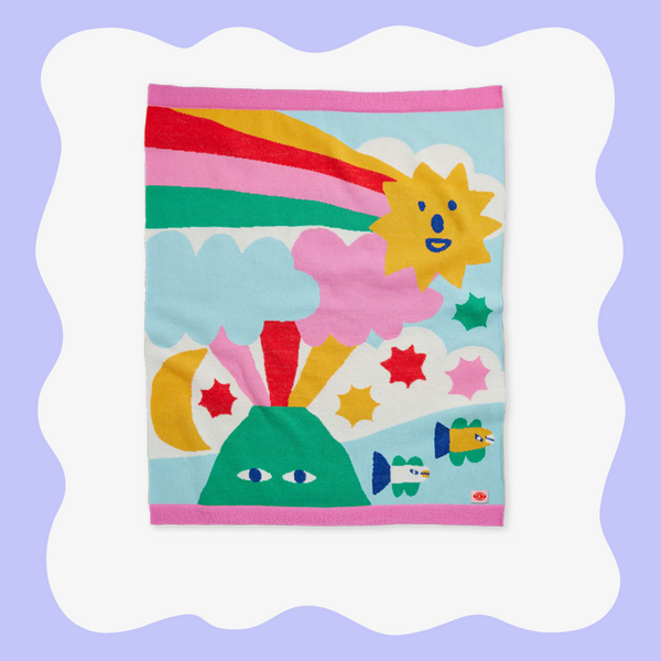 Fluffy Knit Blanket - Rainbow Valley