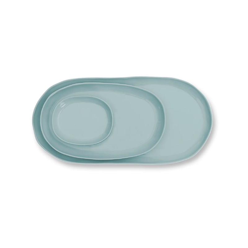 Light Blue Oval Plate - Small