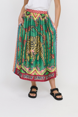Joy Printed Midi Skirt - Forest