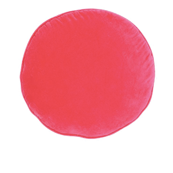 CASTLE Penny Round Cushion - Hot Pink Velvet