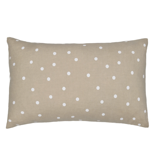 CASTLE Pillowcase - Natural/White Linen Spot
