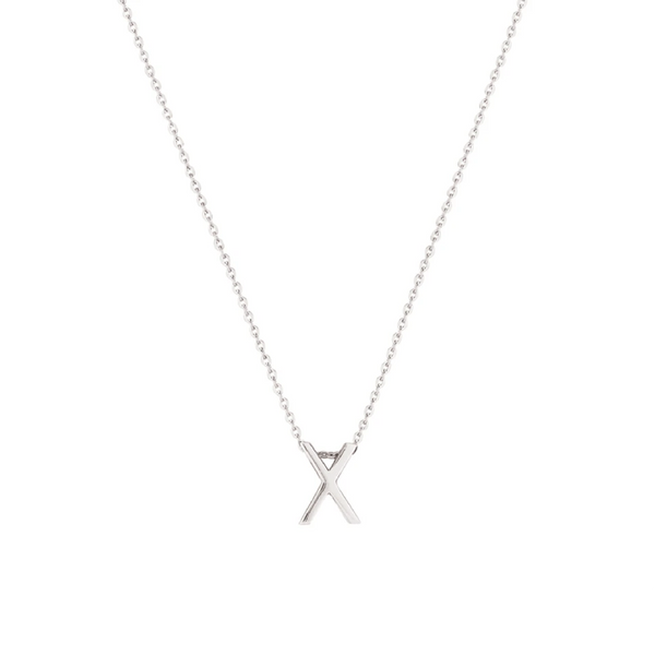 Sterling Silver Letter Necklace - X
