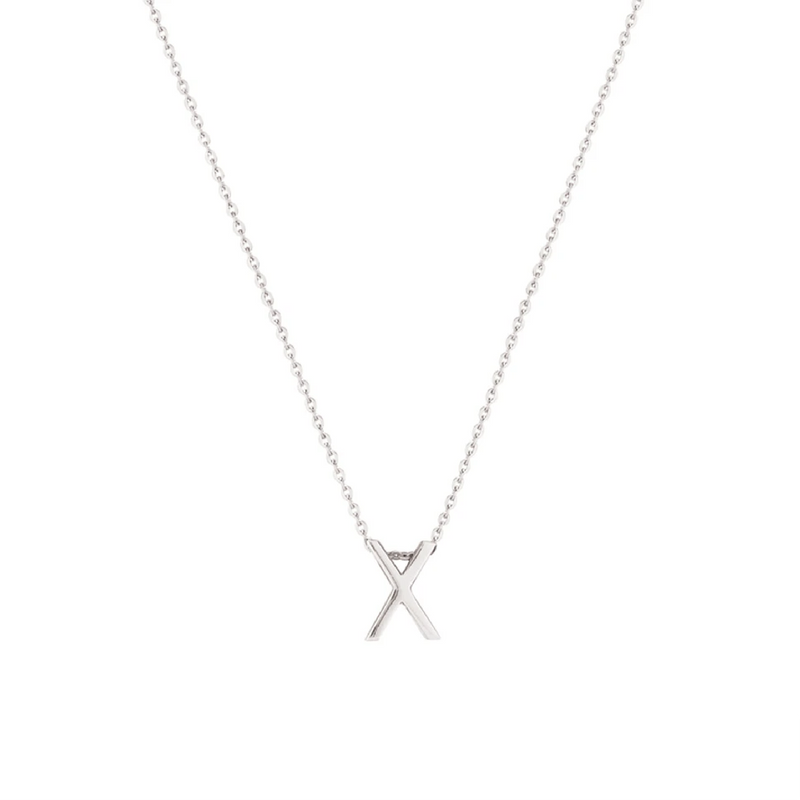 Sterling Silver Letter Necklace - X