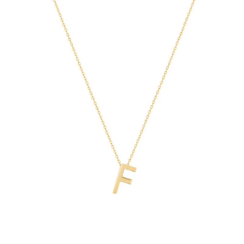 Gold Letter Necklace - F