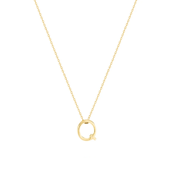 Gold Letter Necklace - Q
