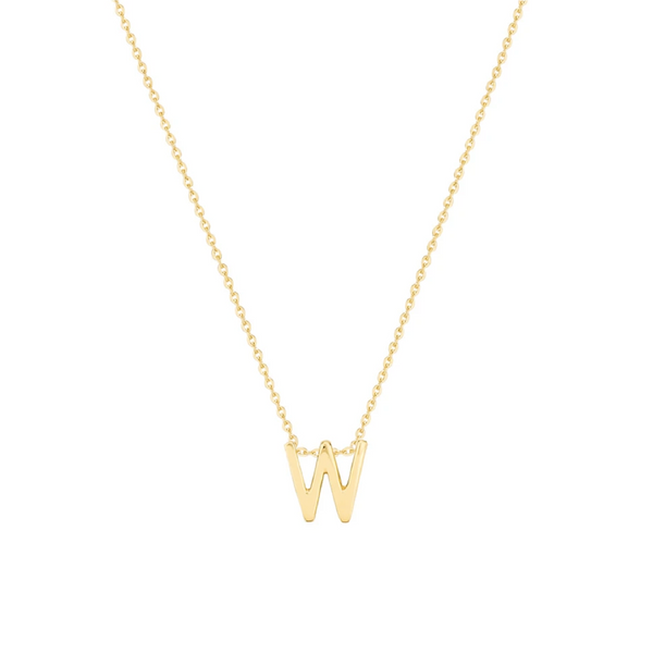 Gold Letter Necklace - W