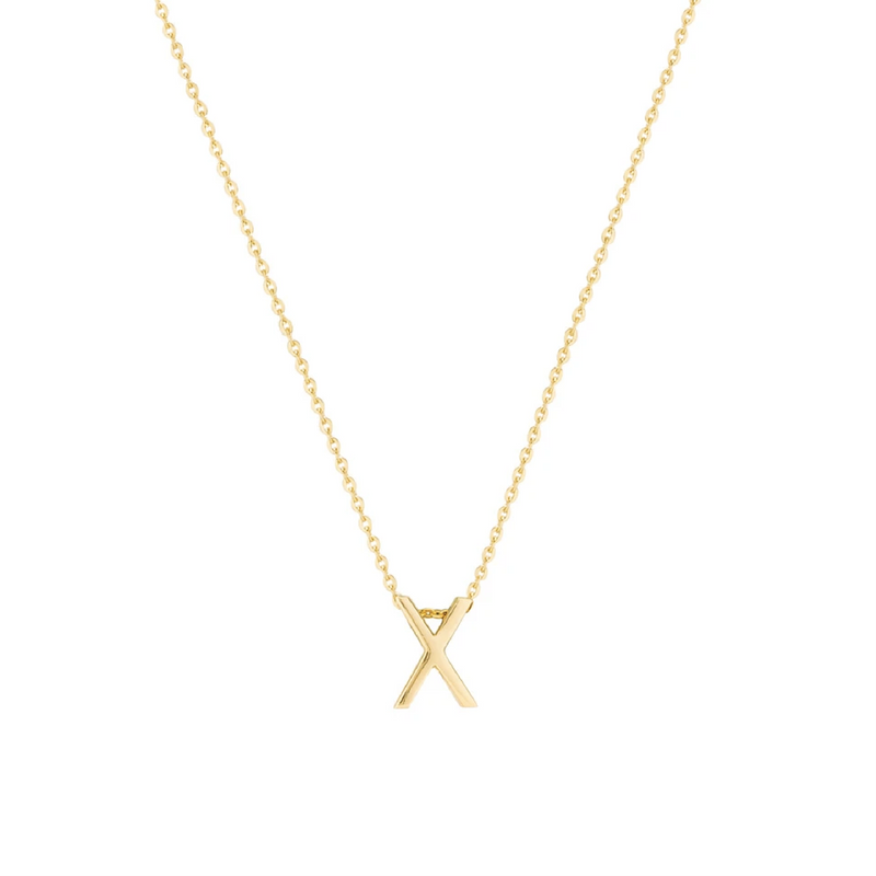 Gold Letter Necklace - X