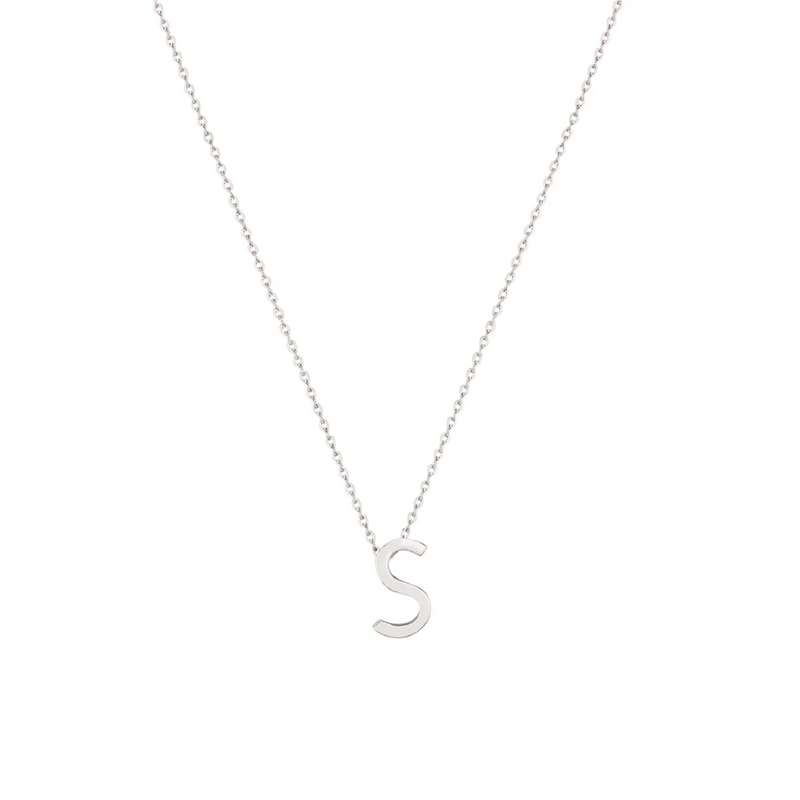 Sterling Silver Letter Necklace - S