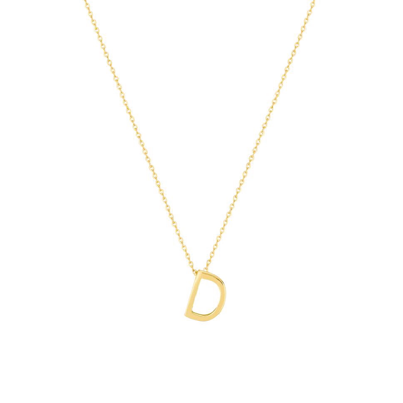 Gold Letter Necklace - D