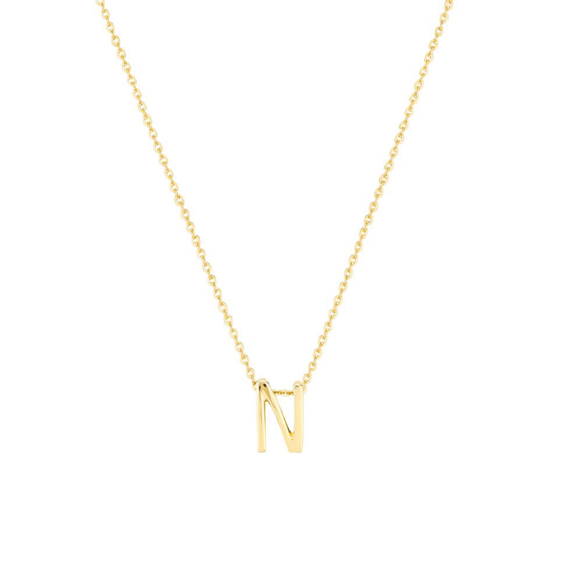 Gold Letter Necklace - N