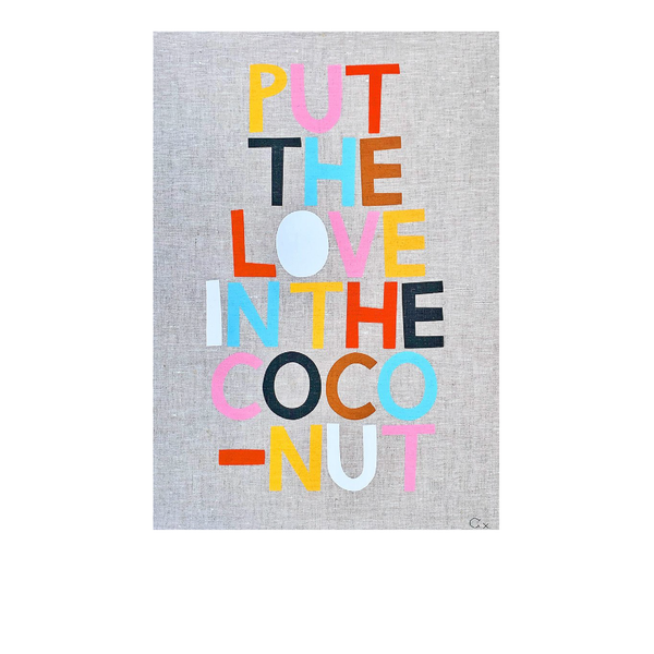 Limited Edition Framed Tea Towel - Love in the Coconut