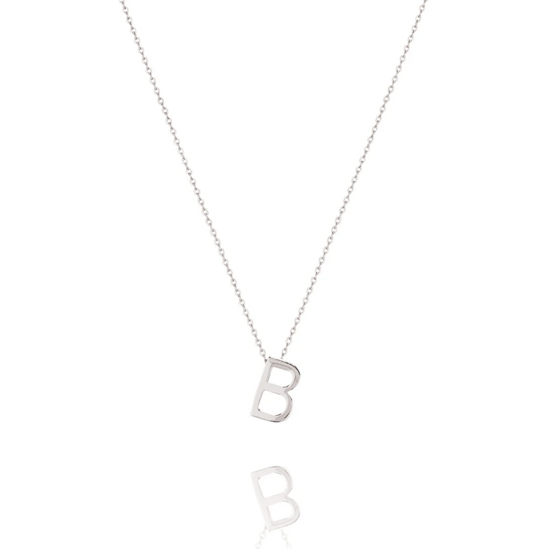 Sterling Silver Letter Necklace - B