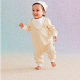 Organic Long Sleeve Jumpsuit - Soft Vanilla