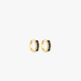 Gemini Huggies - Gold / Onyx 8mm