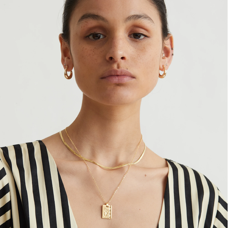 Gold Star Sign Necklace Capricorn Elms