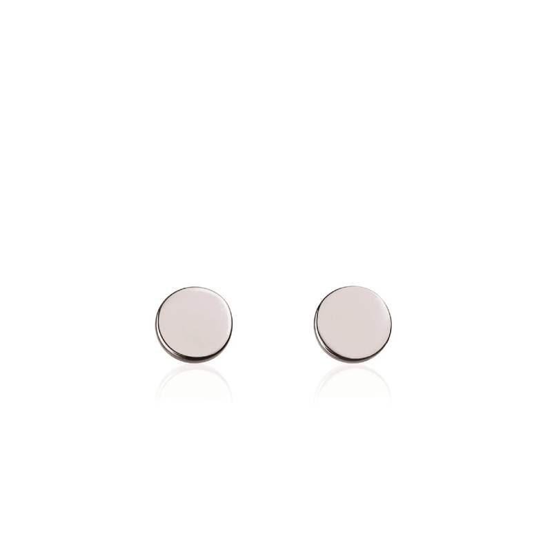 Disc Stud Earrings - Sterling Silver